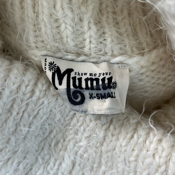 SHOW ME YOUR MUMU | Bohemian Fauna Dress Fuzzy in Cream Knit | Size Extra Small - Picture 7 of 9